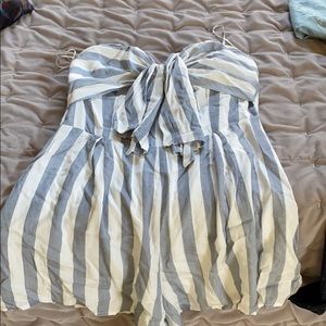 Striped Strapless Romper